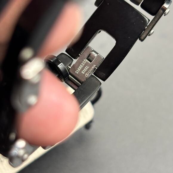 Mason Parker Mens TwoTone Stainless Steel Link Bracelet Gunmetal & Silver Finish - Picture 13 of 17